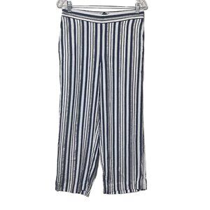 Loft Women's Striped Wide Leg‎ Pull Over Pants Size S
